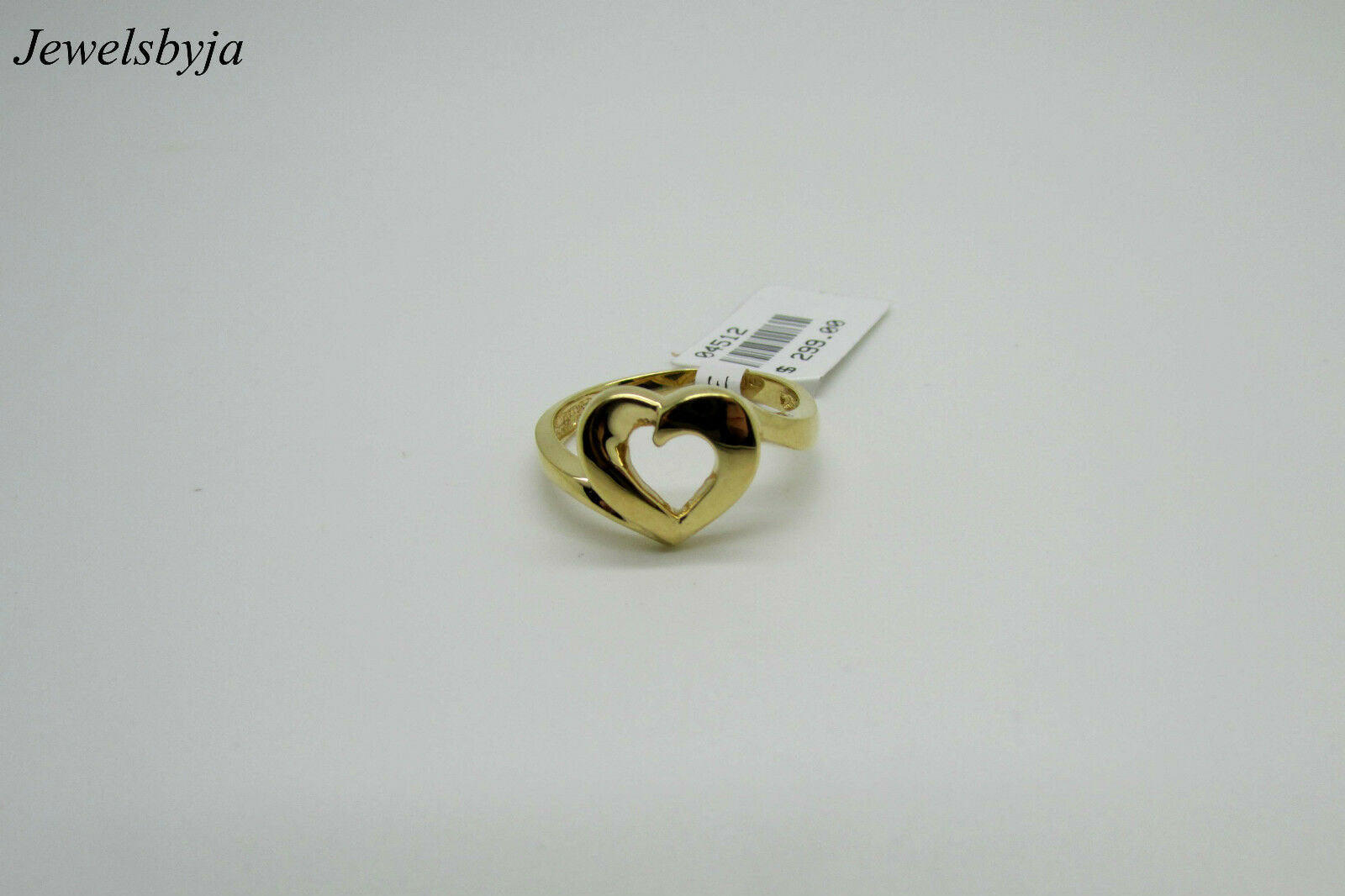 14K Yellow Gold Ladies Pretty Twisted Open Heart Ring 2.9 Grams Size 7