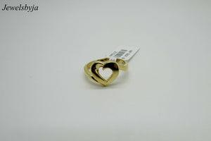 14K Yellow Gold Ladies Pretty Twisted Open Heart Ring 2.9 Grams Size 7