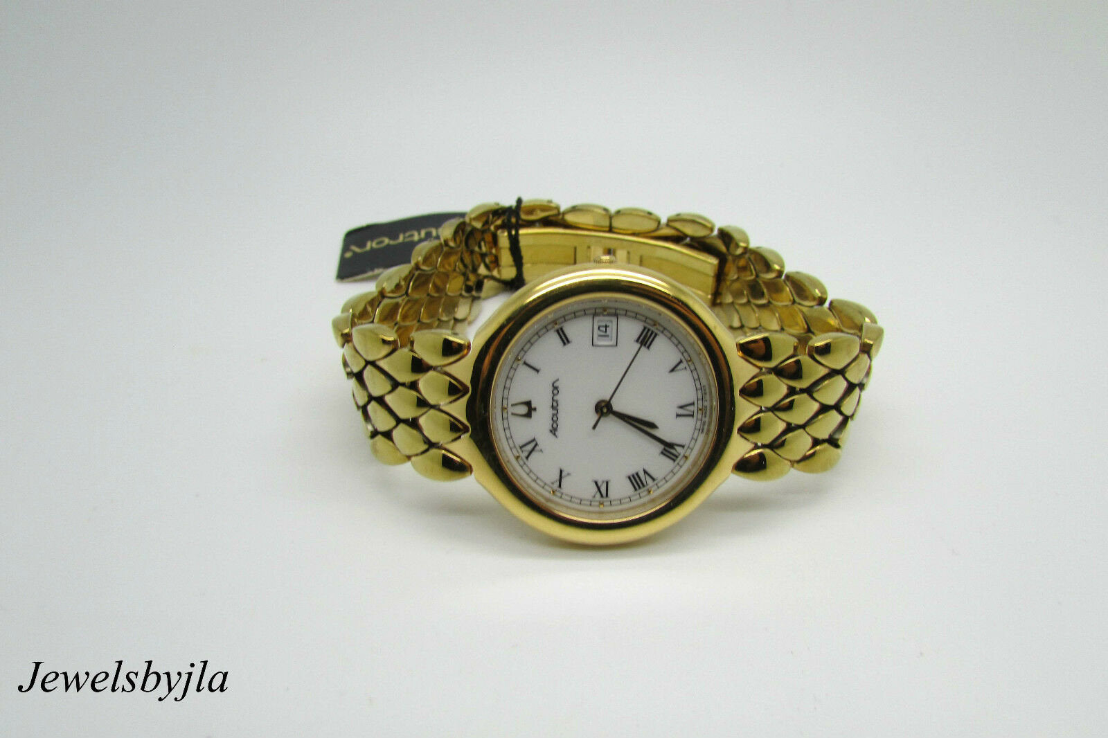 Accutron By Bulova Vintage Men&#39;s Yellow Gold Tone Watch 27B43 Brand New In Box