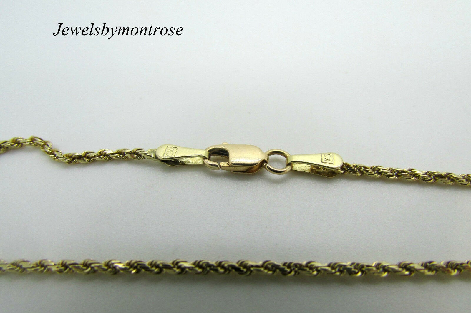 14K Yellow Gold 16 Inch Rope Chain 6 Grams 1.5 Mm Wide Made In Italy