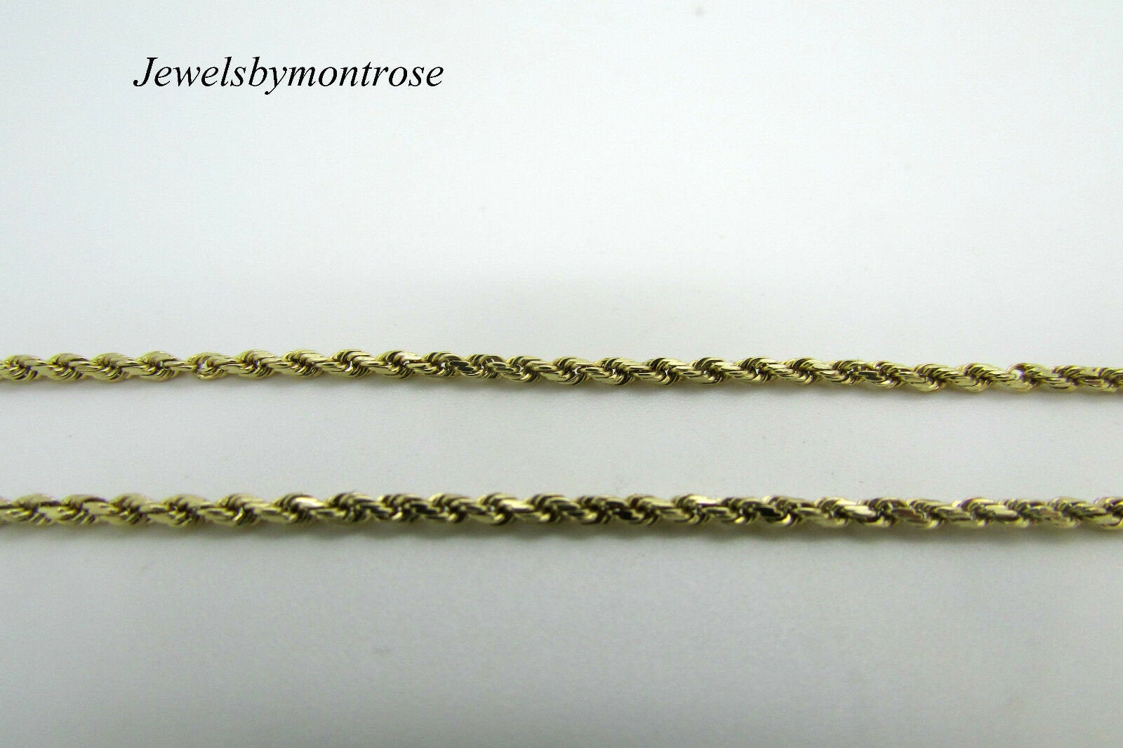 14K Yellow Gold 16 Inch Rope Chain 6 Grams 1.5 Mm Wide Made In Italy