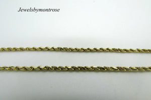 14K Yellow Gold 16 Inch Rope Chain 6 Grams 1.5 Mm Wide Made In Italy