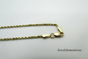 14K Yellow Gold 16 Inch Rope Chain 6 Grams 1.5 Mm Wide Made In Italy