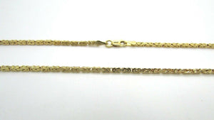 14K Pretty Yellow Gold Diamond Cut 18 Inches Byzantine Chain 6.5 Grams 1.7 Mm