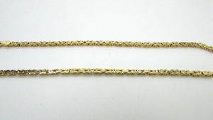 14K Pretty Yellow Gold Diamond Cut 18 Inches Byzantine Chain 6.5 Grams 1.7 Mm