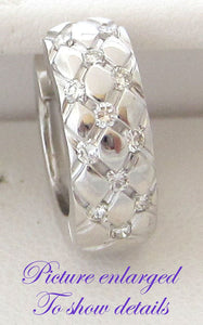 14K White Gold Earrings Huggies Set With Diamonds 0.30 Carats Weight 9.6 Grams.