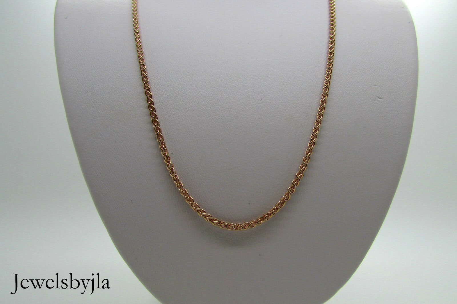 14K Rose Gold Wheat Chain 16 Inches 5.8 Grams Wide Made In Italy