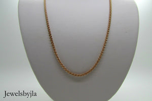 14K Rose Gold Wheat Chain 16 Inches 5.8 Grams Wide Made In Italy