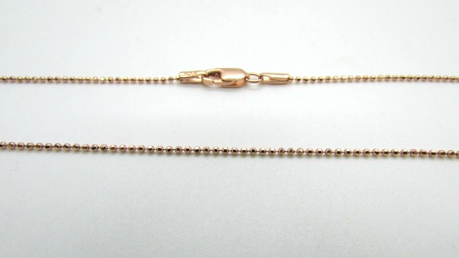 14K Pretty Rose Gold Ball Chain 20 Inches 2.1 Grams Made In Italy