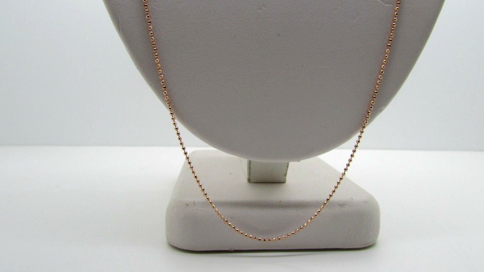 14K Pretty Rose Gold Ball Chain 20 Inches 2.1 Grams Made In Italy