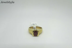 14K Yellow Gold Pretty Oval Shape Ruby Ladies Ring 6.6 Grams