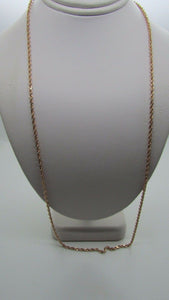 14K Rose Gold Diamond Cut 22 Inches Rope Chain 7.8 Grams 2 Mm