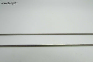 14K Solid White Gold Pretty Round Square Snake Chain 16 Inches 5.2 Grams Italy