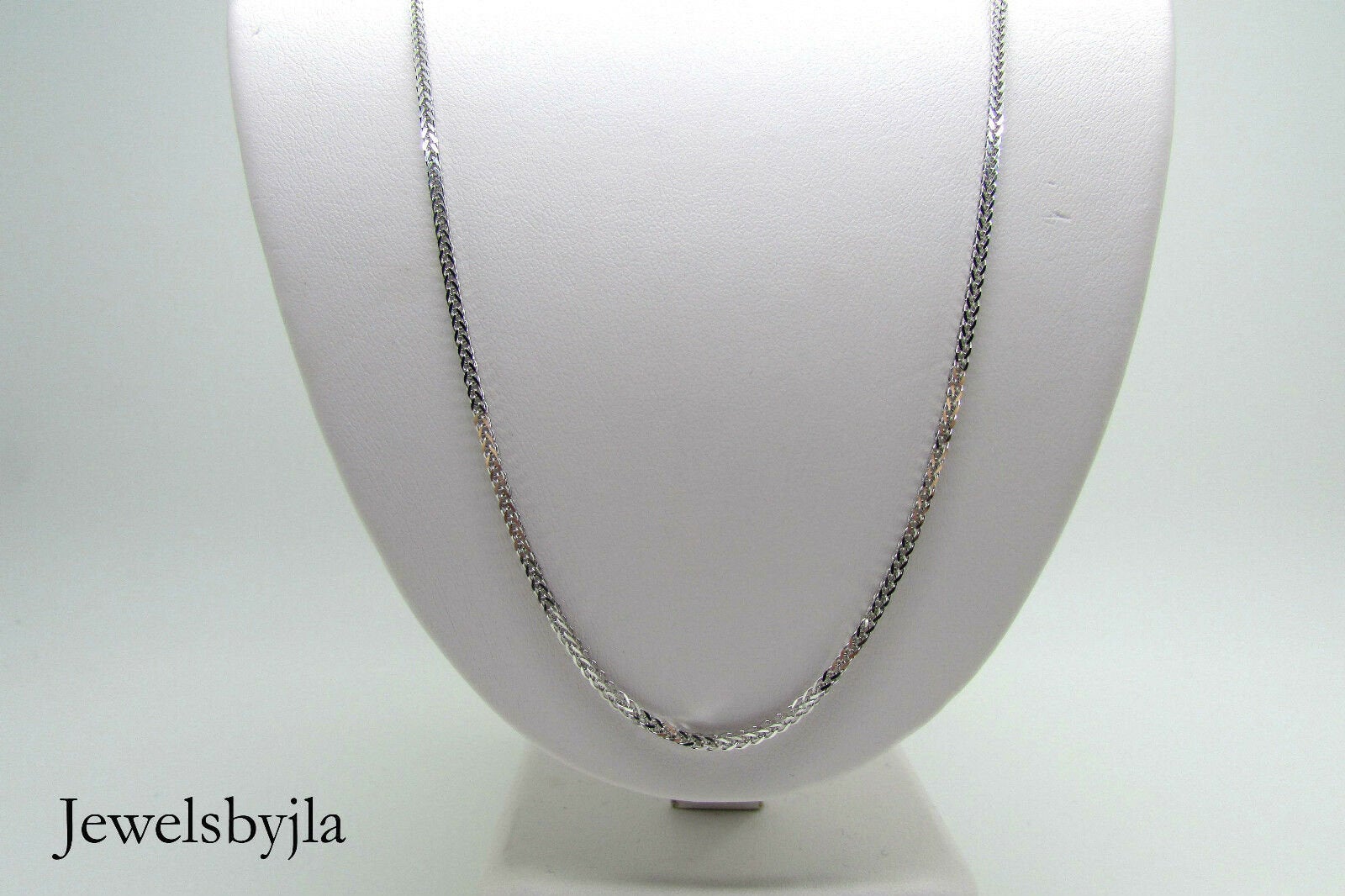 14K Pretty White Gold Foxtail Chain 18 Inches 4.5 Grams Made In Italy