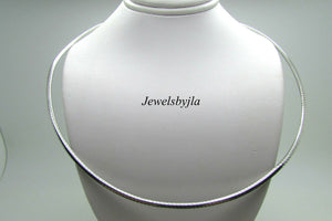 14K Pretty White Gold Omega Chain 17.5 Inches 31.50 Grams Made In Italy