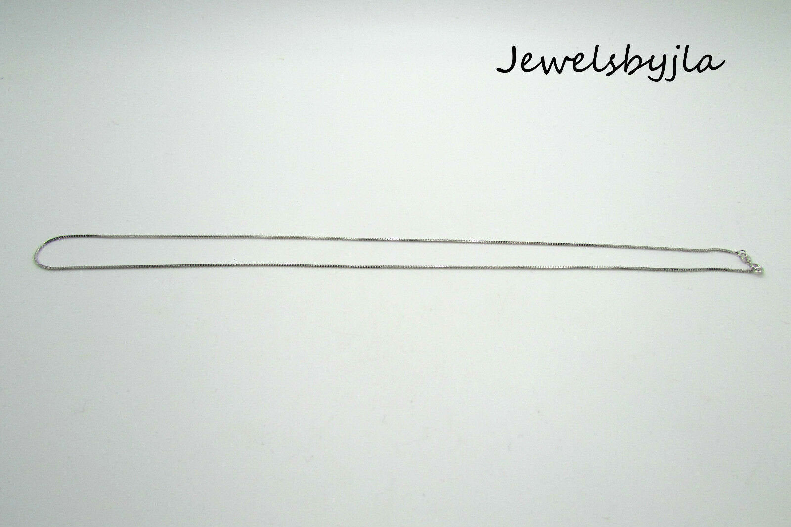 14K Pretty White Gold Square Foxtail Chain 18 Inches 2.4 Grams 1 Mm