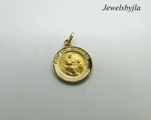 14K Pretty Yellow Gold First Holy Communion Pendant With Picture Engraved