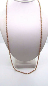 14K Rose Gold Diamond Cut 22 Inches Rope Chain 12.3 Grams 2.5 Mm