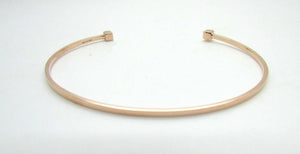 14K Pretty Rose Gold Thin Cuff Bracelet With Square Ends 3.4 Grams