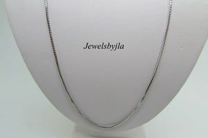 14K White Gold Square Wheat Chain 18 Inches 1.3 Mm 4.4 Grams Wide Made In Italy