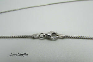 14K White Gold Square Wheat Chain 18 Inches 1.3 Mm 4.4 Grams Wide Made In Italy