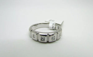 14K White Gold Ladies Ring Band With Princess Cut Diamonds 4.6 Grams On Sale!