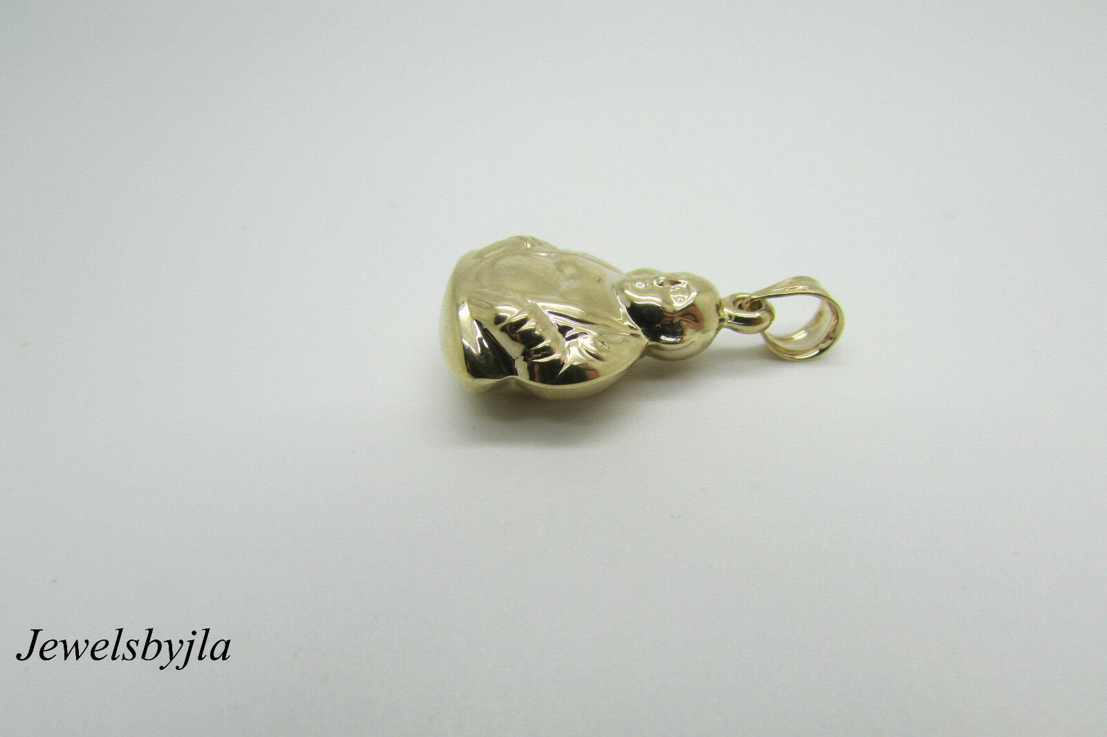 14K Pretty Yellow Gold Puffed Buddha Pendant 1.6 Grams