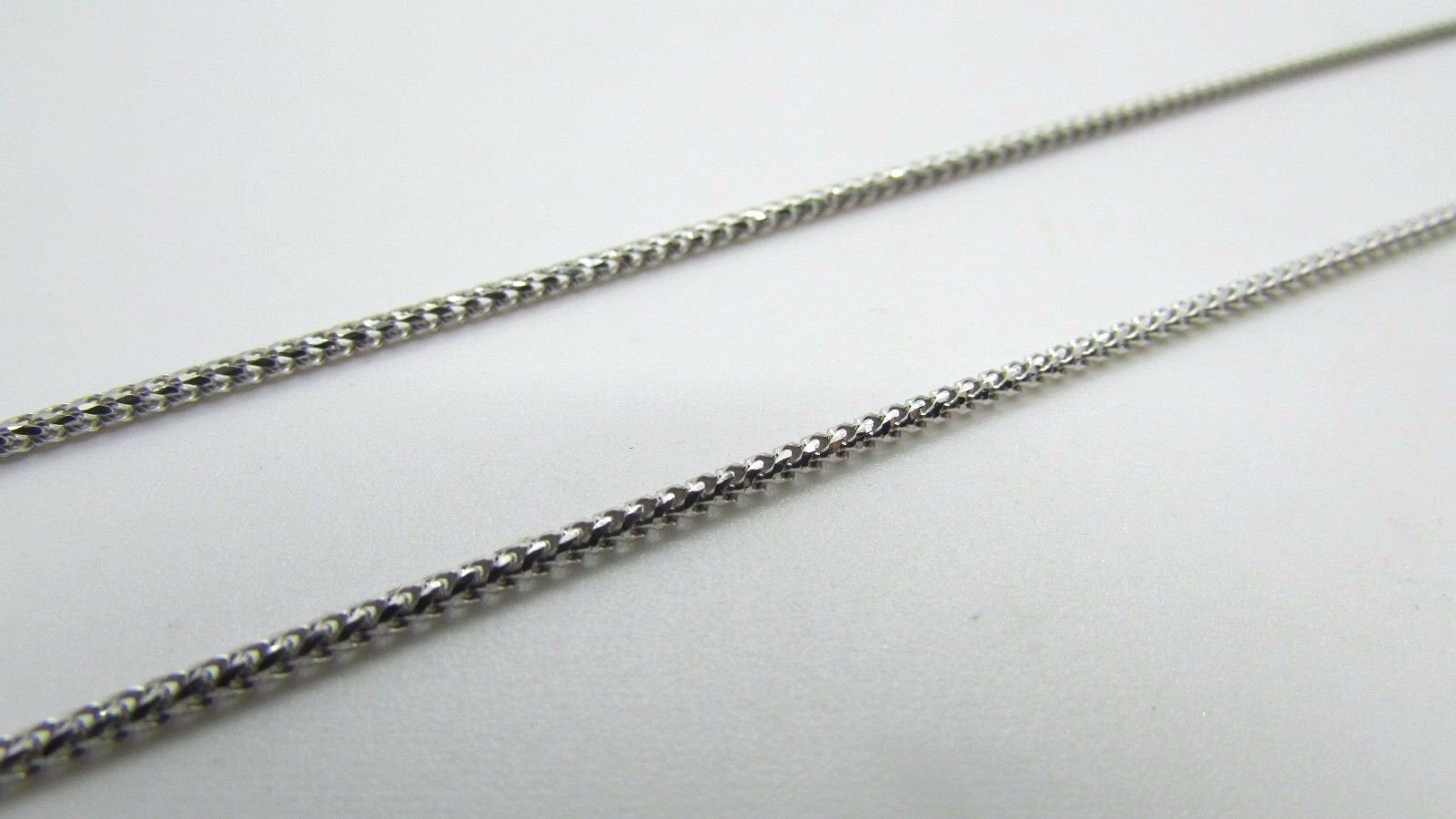 14K Pretty White Gold Square Wheat Chain 30 Inches 7.5 Grams Made In Italy