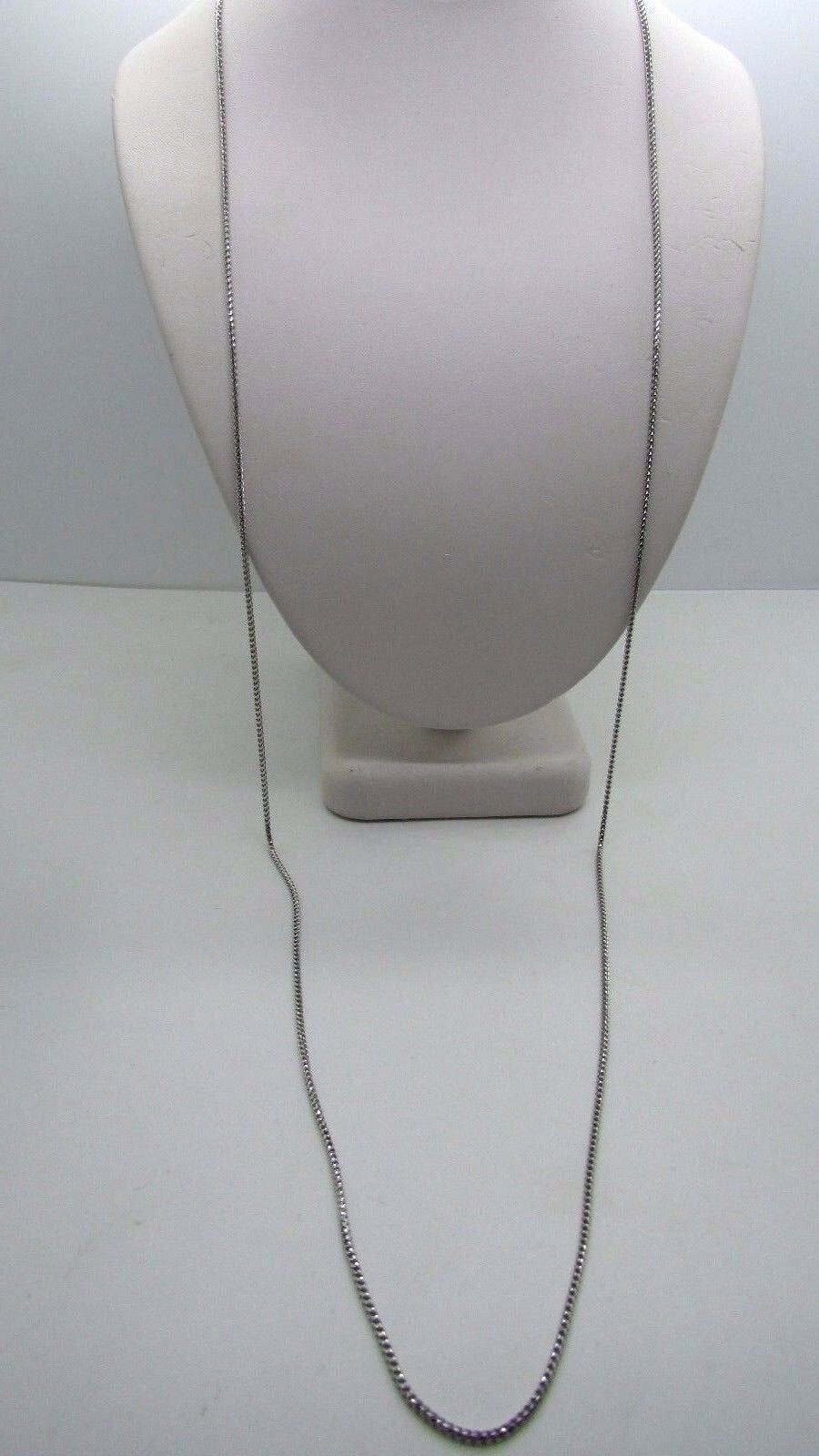 14K Pretty White Gold Square Wheat Chain 30 Inches 7.5 Grams Made In Italy