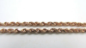 14K Rose Gold Diamond Cut 22 Inches Rope Chain 12 Grams 2.5 Mm