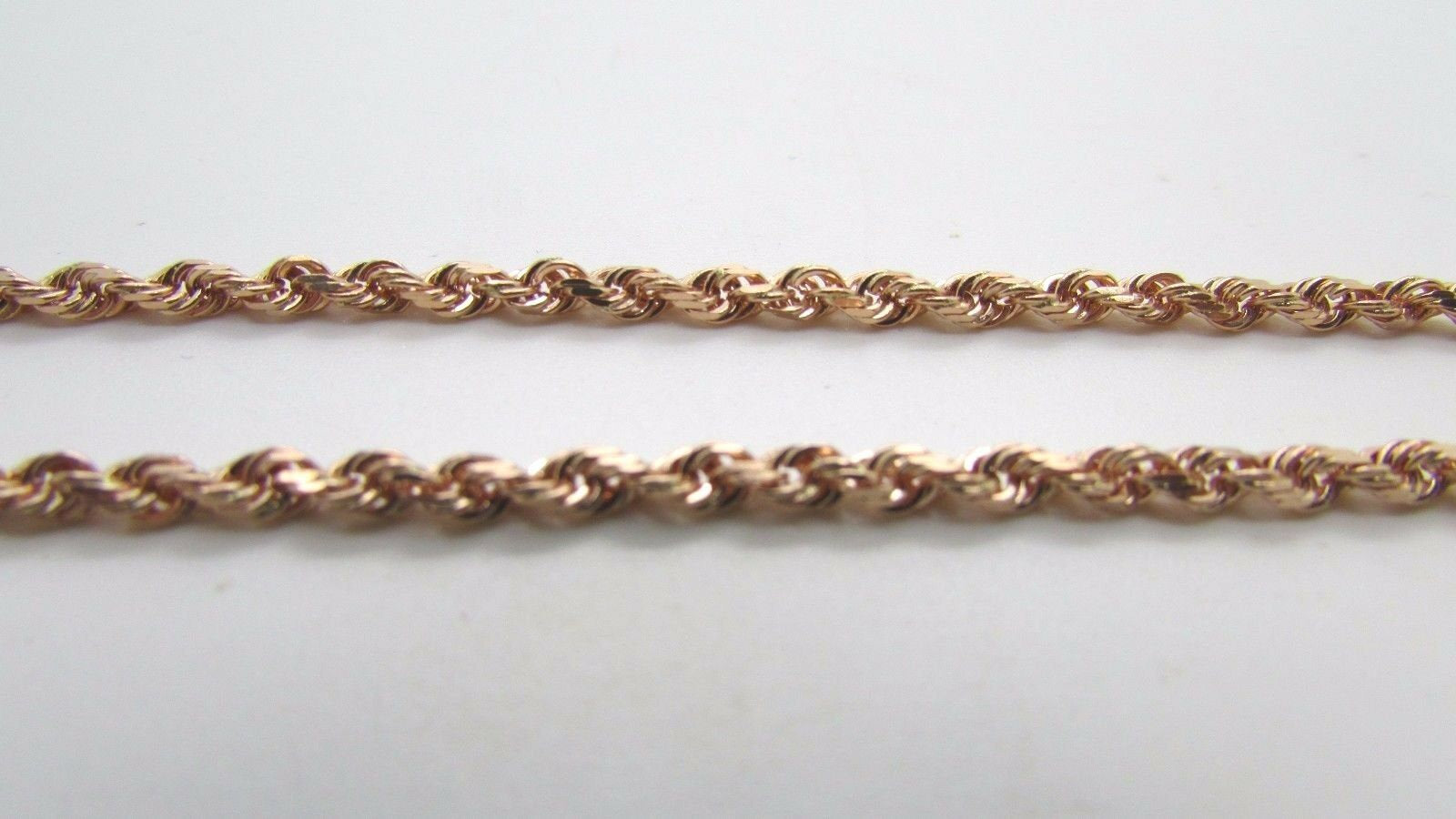 14K Rose Gold Diamond Cut 22 Inches Rope Chain 12 Grams 2.5 Mm