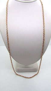 14K Rose Gold Diamond Cut 22 Inches Rope Chain 12 Grams 2.5 Mm