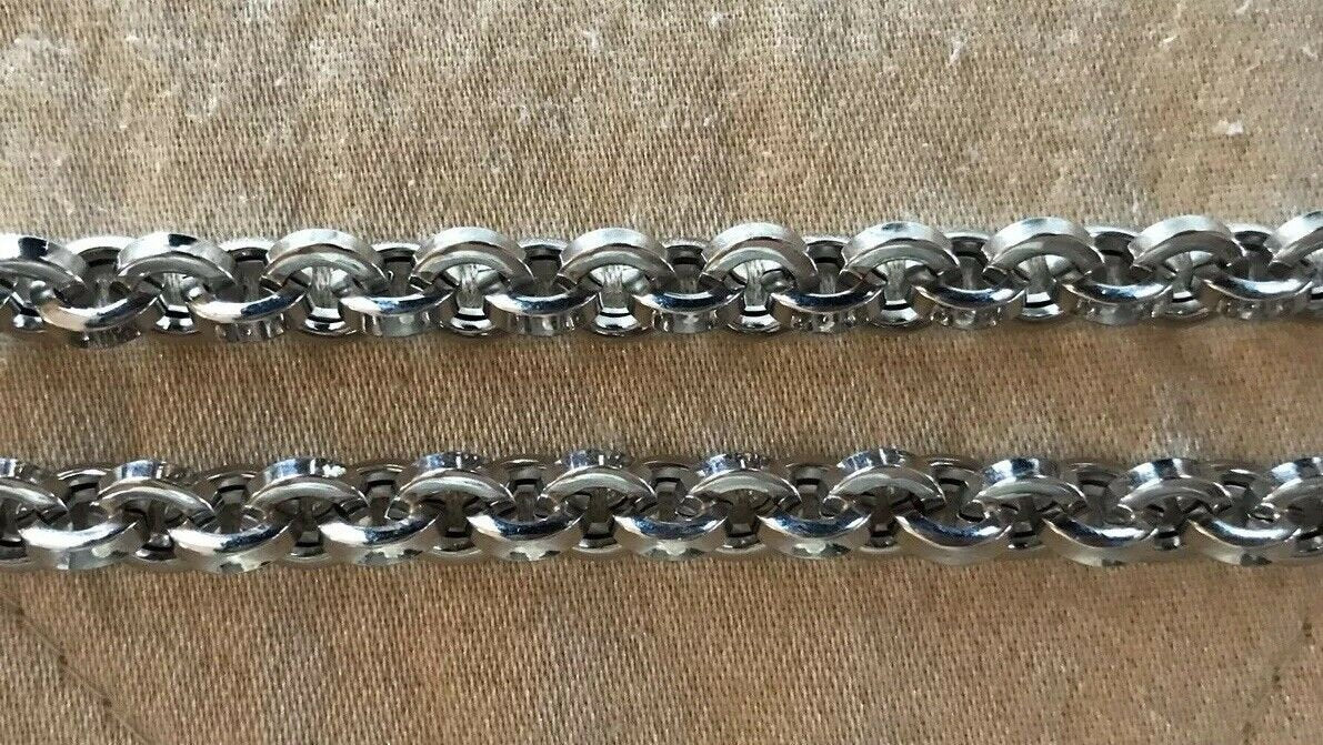 14K White Gold Pretty Circular Link Chain 18 Inches 31 Grams