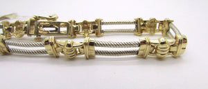 14K Two Tone Beautiful Men&#39;s Rope And Link Bracelet 25.4 Grams