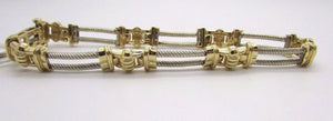 14K Two Tone Beautiful Men&#39;s Rope And Link Bracelet 25.4 Grams