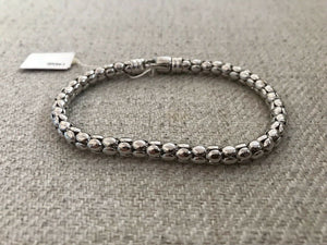 14K Pretty White Gold Popcorn Chain Style Bracelet 9.8 Grams