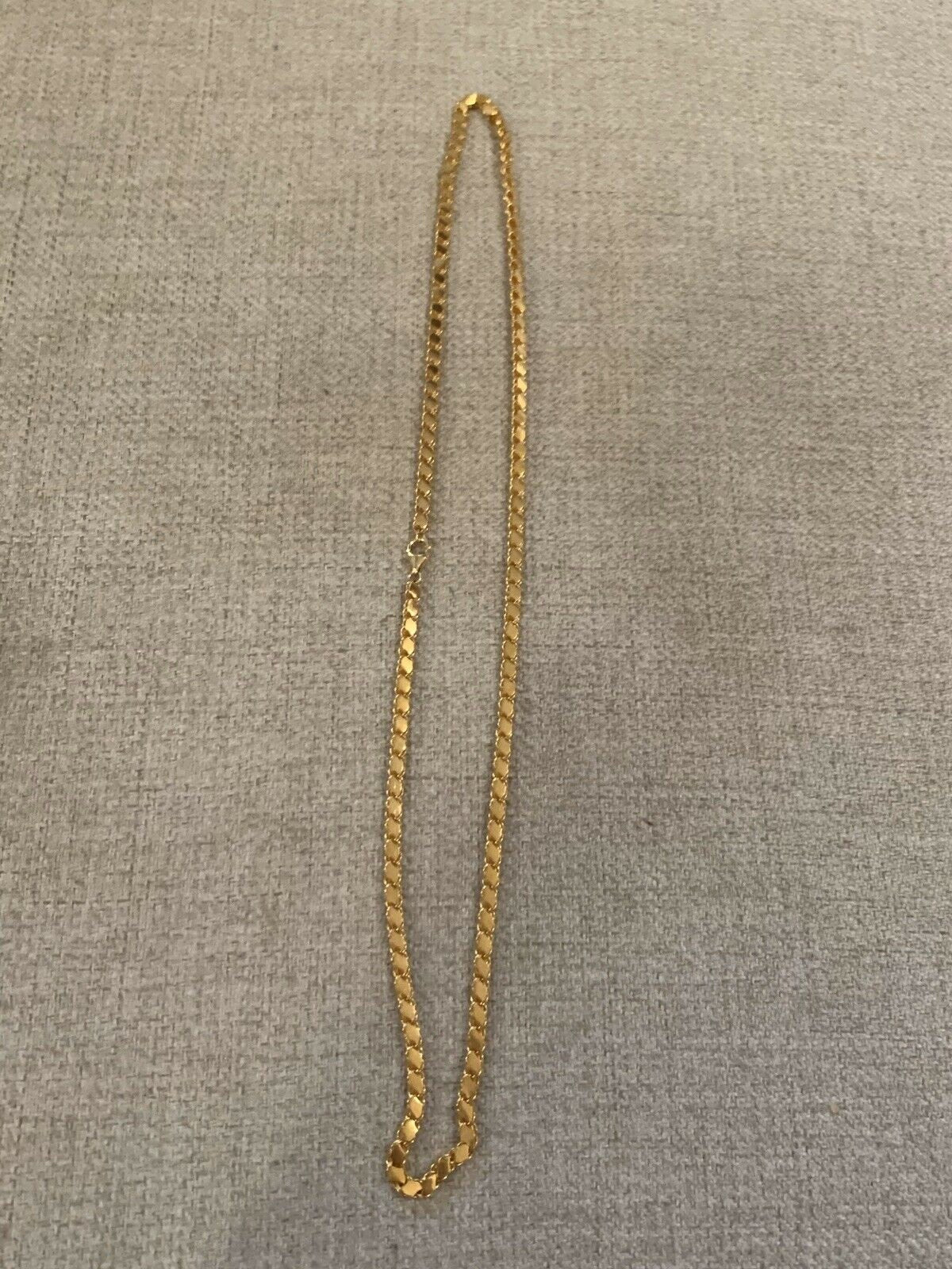 21K Pretty Yellow Gold Diamond Cut Kordon Chain 24 Inches 32 Grams