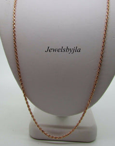 14K Rose Gold Diamond Cut 20 Inches Rope Chain 4.3 Grams 1.5 Mm Made In Italy.