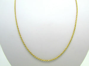 14K Yellow Gold Rope Chain 16 Inches 2.5 Grams Made In Italy.