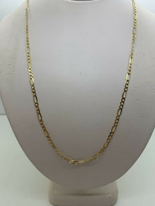 14K White Gold Elongated Figaro Chain 16 Inches 3.6 Grams Made In Italy.