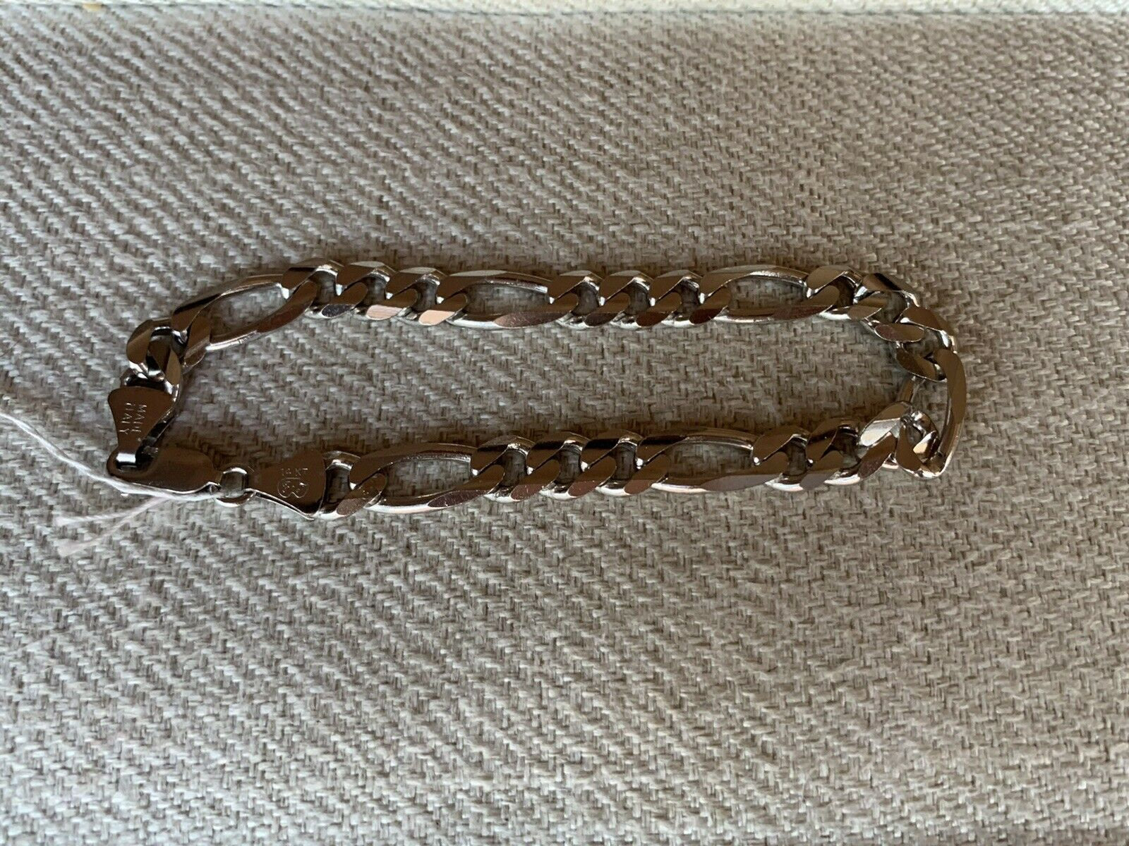 14K White Gold Beautiful Thick White Gold MenS Figueroa Bracelet 22 Grams