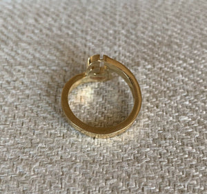 14K Pretty Yellow Gold Thick Ring Band With Letter G Stacked Size 6.5 4.5Grams