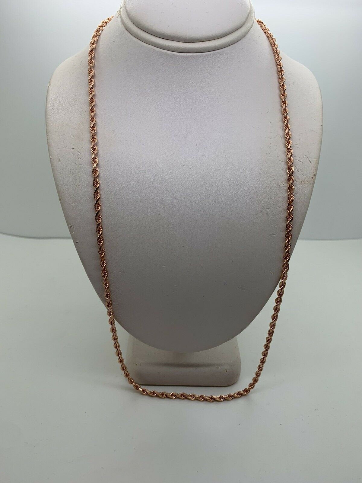 14K Rose Gold Diamond Cut 22 Inches Rope Chain 16.7 Grams 3Mm