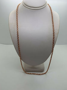 14K Rose Gold Diamond Cut 22 Inches Rope Chain 16.7 Grams 3Mm