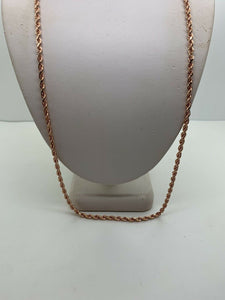 14K Rose Gold Diamond Cut 22 Inches Rope Chain 16.7 Grams 3Mm