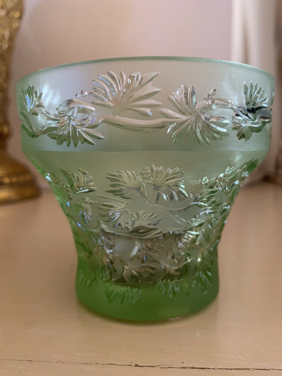 Lalique French Coupelle Mint Coriandre (Corriander) Bowl/Candle Holder Brand New