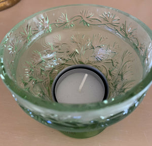 Lalique French Coupelle Mint Coriandre (Corriander) Bowl/Candle Holder Brand New