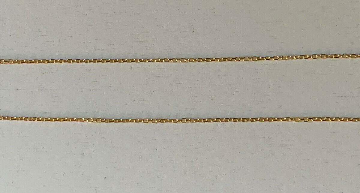 14K Pretty Yellow Gold Diamond Cut Tight Link Chain 20 Inches 1.5 Grams