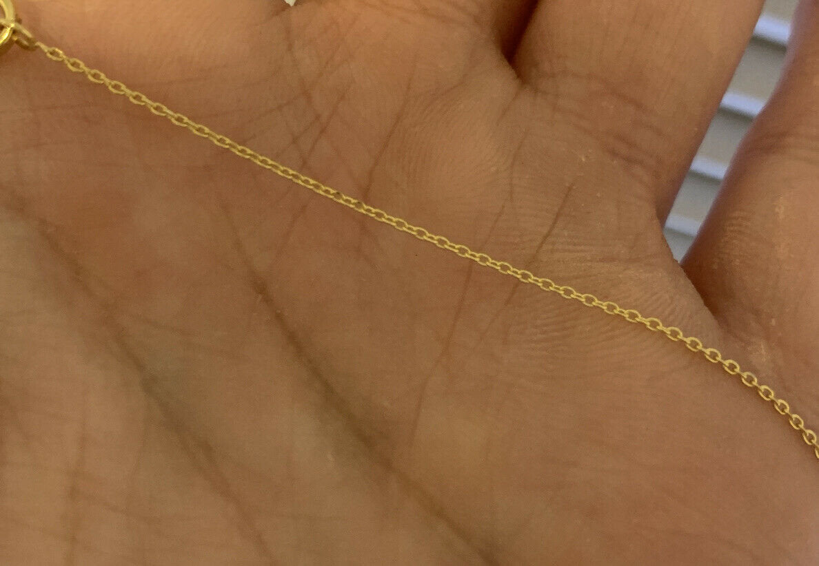 14K Pretty Yellow Gold Diamond Cut Tight Link Chain 20 Inches 1.5 Grams