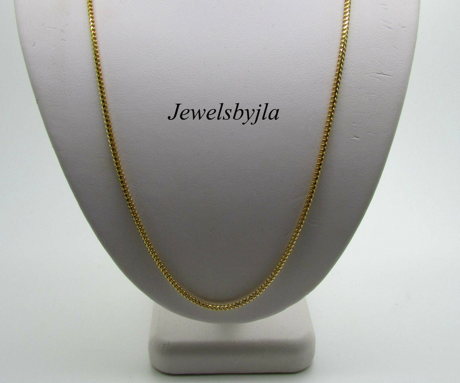 14K Pretty Yellow Gold Diamond Cut Foxtail Chain 8 Grams 18&quot; Italy